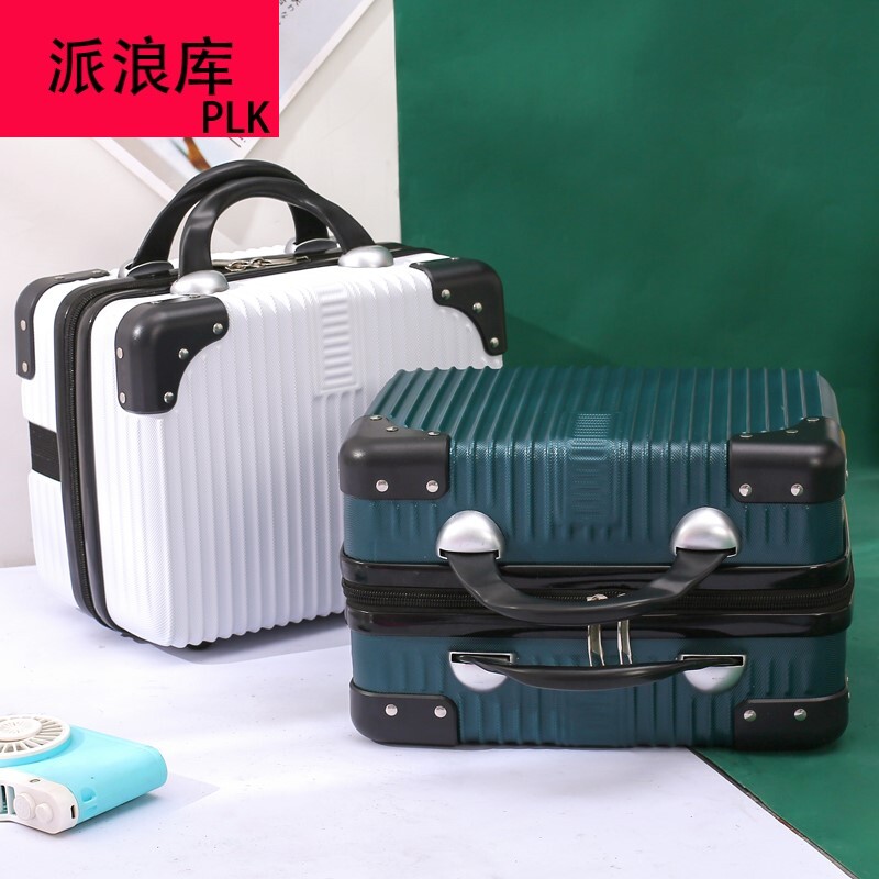 新款14寸手提化妆箱女复古小行李箱便捷化妆品收纳箱包防水洗漱包