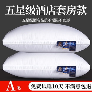 轻奢五星级酒店好睡枕头宾馆民宿专用抗菌枕学生护颈家用枕芯一对