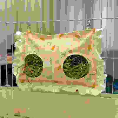 兔子草袋拍照贼好看荷兰猪草袋大容量不沾草碎不漏草悬挂草袋