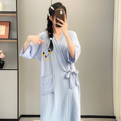 夏季薄款不掉毛吸水浴袍浴裙