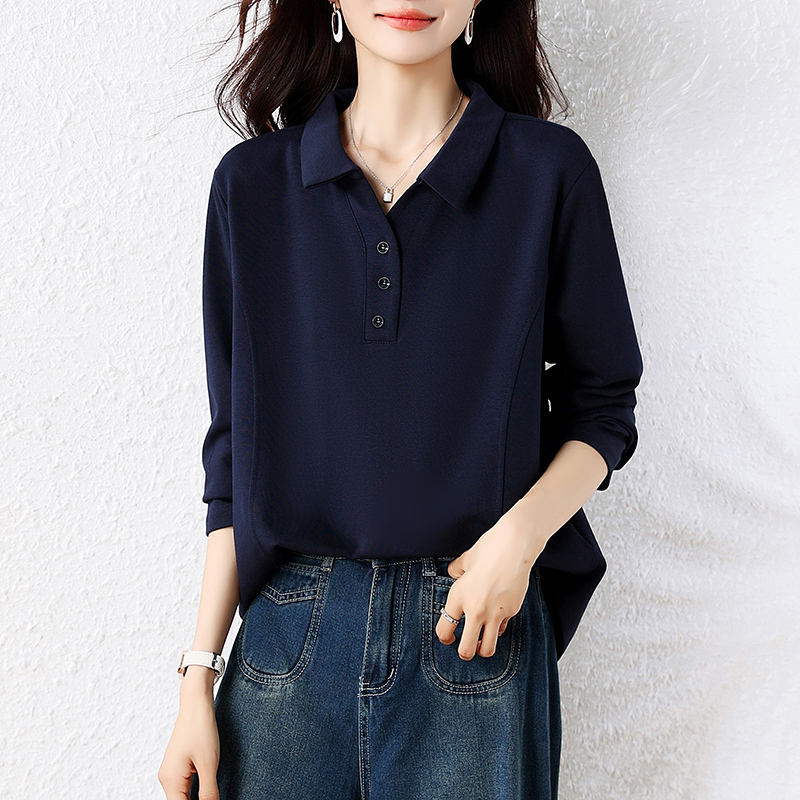 ROUMIKL大码时尚翻领套头长袖卫衣女秋装高级感百搭宽松休闲洋气