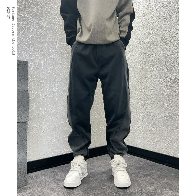 2025秋冬加绒潮牌牛仔裤
