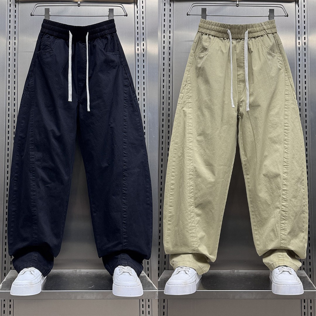 夏季简约抽绳束腰休闲裤男