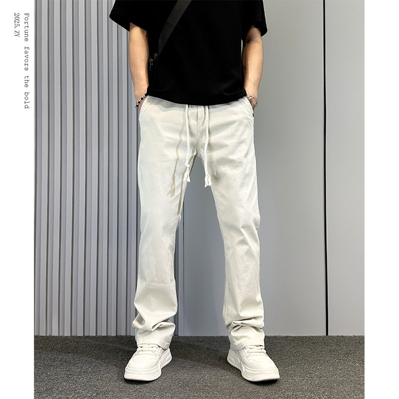 秋冬款cleanfit显高牛仔裤男款修身直筒vibe美式高街微喇长裤子潮