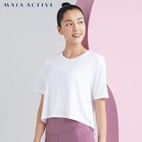 Váy hoa sen Váy cổ tròn nhẹ nhàng Đổ mồ hôi tay ngắn Áo thun thể thao nữ TS003 MAIA HOẠT ĐỘNG - Áo phông thể thao tank top nam