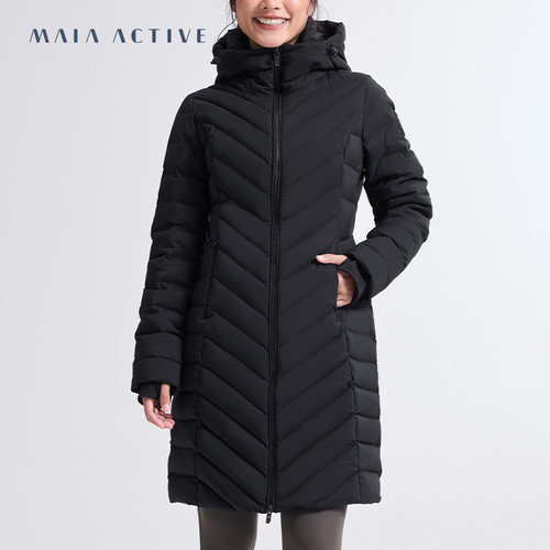 MAIA ACTIVE 冬季户外白鸭绒保暖修身连帽运动休闲羽绒服女 DJ008