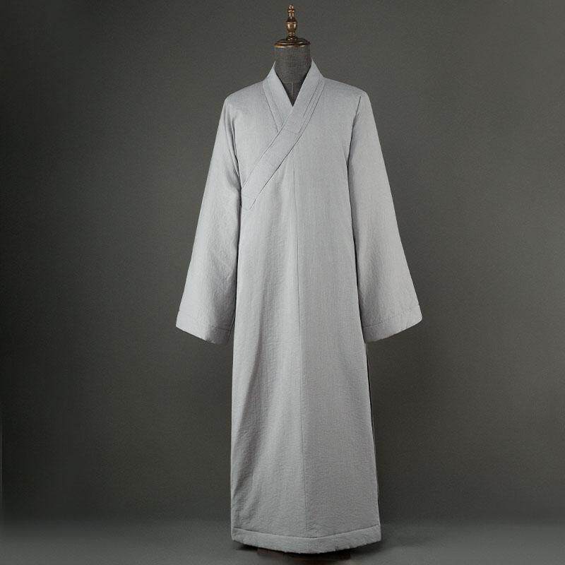 特价僧人棉服冬季竹纤麻加棉长褂加厚长袍僧服保暖和尚服男女禅修