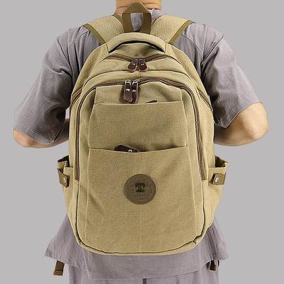 23新款佛家用品男帆布包僧包居士禅修包出家僧人居士包朝山包双肩