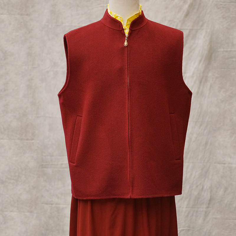 特价吉祥僧装喇嘛僧人服马甲双面羊绒秋冬保暖藏地僧衣背心居士服