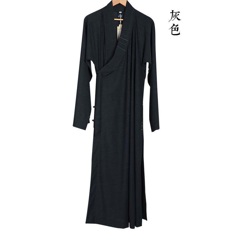 23新款宗觉慈心缘僧服春秋僧衣师父毛料大褂出家人长褂不易皱藏青