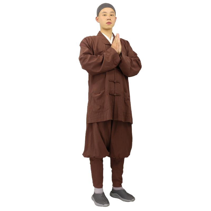 新款僧服短褂棉麻夏季男出家人免绑腿僧衣女比丘尼薄款和尚服小褂