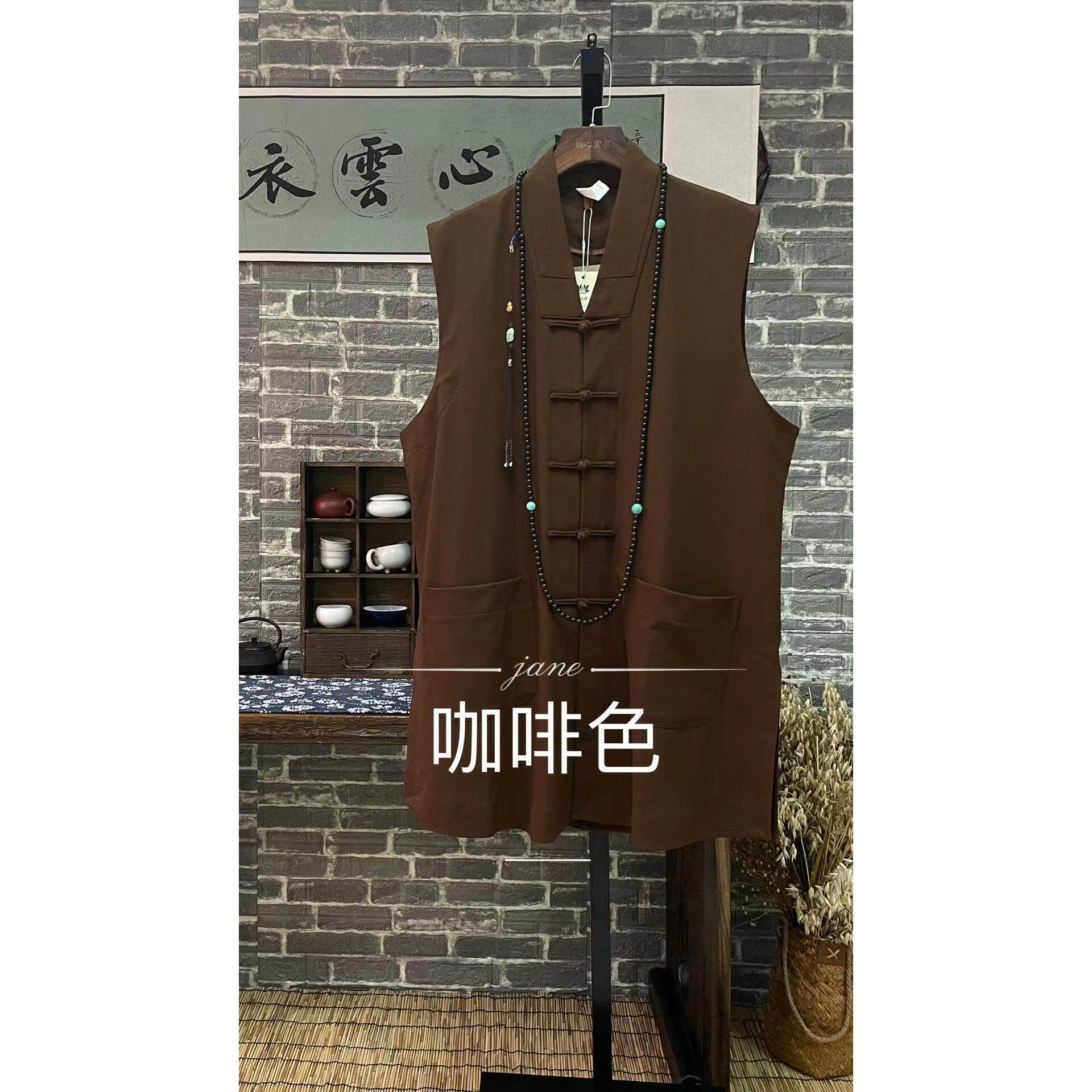 特价栖心僧服秋冬深灰色马甲背心羊毛拉绒短伽蓝保暖御寒短褂和尚