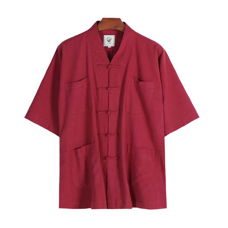 新款夏季僧服短袖竹节棉僧人服饰出家师父和尚服透气五分袖男女