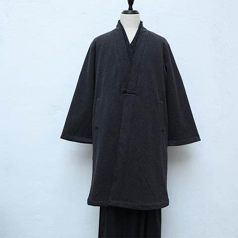 新款慈心缘僧服保暖高档羊绒呢新款冬季长款禅修外套罗纹领大衣大