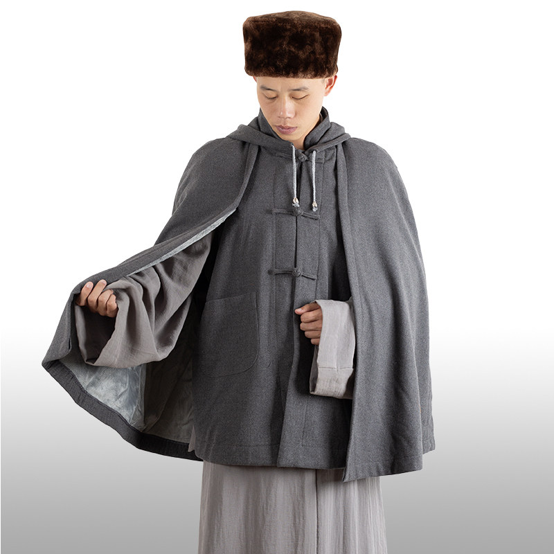 特价冬季僧服毛绒打坐披风斗篷僧衣男出家僧人和尚禅修披肩居士大