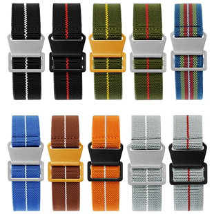 NATO降落伞弹性尼龙表带适用劳力士精工水鬼帝陀舵欧米茄手表带男