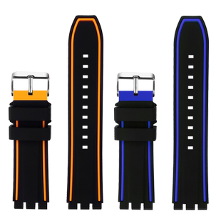 适配斯沃琪硅胶表带针扣Swatch运动防水手表带19mm20mm男女替换带