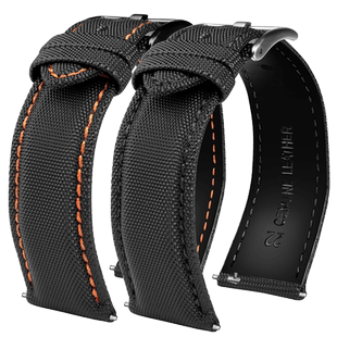 适用美度舵手 卡罗莱 劳力士水鬼表带 纤维尼龙防水手表带男 22mm