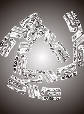 EN黑白纹路VE  GO POGI GO 轮组贴纸一车份