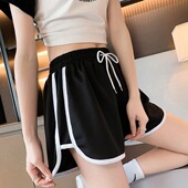 女夏天外穿宽松跑步速干阔腿高腰家居睡裤 大码 运动短裤 胖mm健身