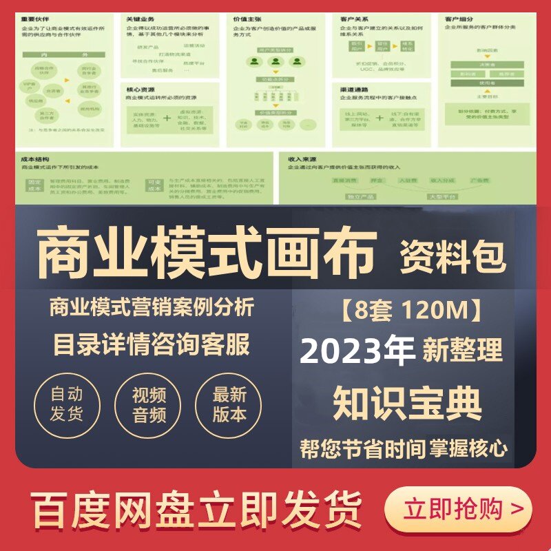 商业模式运作画布资料PPT工作坊营销案例分析课件模板用户需求