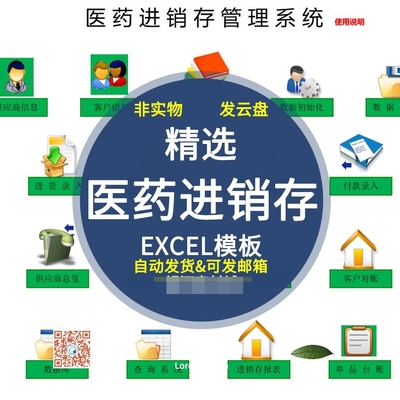 医药品进销存管理系统excel带批号有效期应收付 出入库进货销售