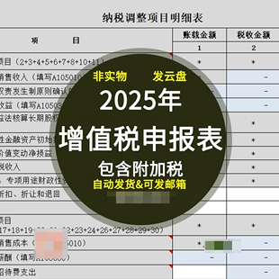 2025年增值税及附加税费申报表(一般纳税人适用带公式带填报说明