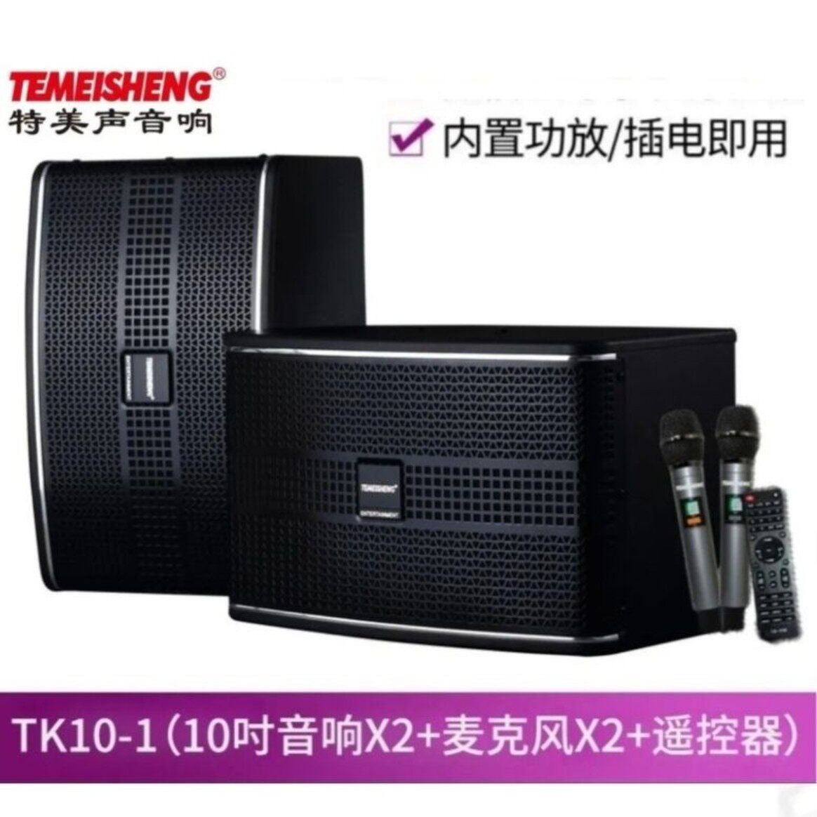 特美声 大功率家庭KTV音响 TK10 -1会议卡包功放一体卡包套装音箱