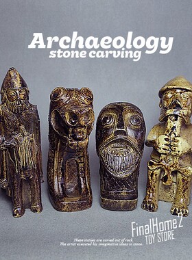 出口 中世纪武士 龙头埃及战士非洲石雕 阿拉伯考古模型摆件玩具