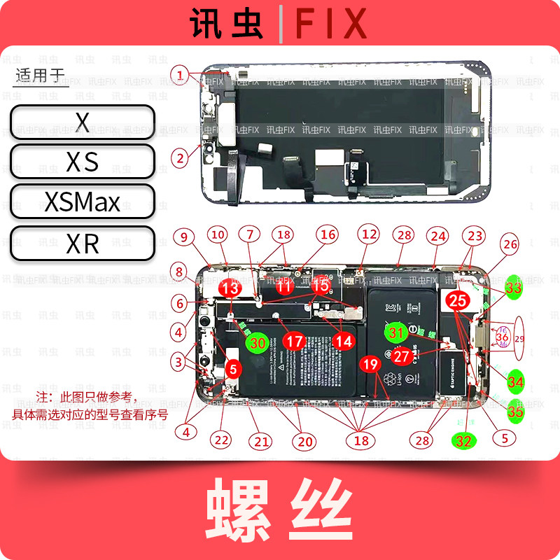 适用苹果全套螺丝X XS XSMax XR三角五星十字主板螺丝Max图片