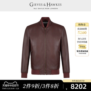 GIEVES&HAWKES 羊皮夹克上衣休闲外套G4058E1061 短款 君皇仕GH男士