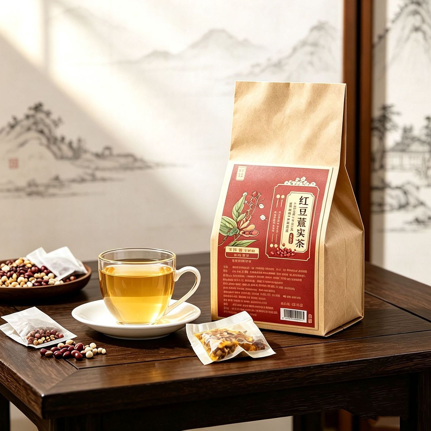 红豆薏米芡实茶袋泡茶山楂大麦橘皮苦荞栀子男女通用袋装泡水喝