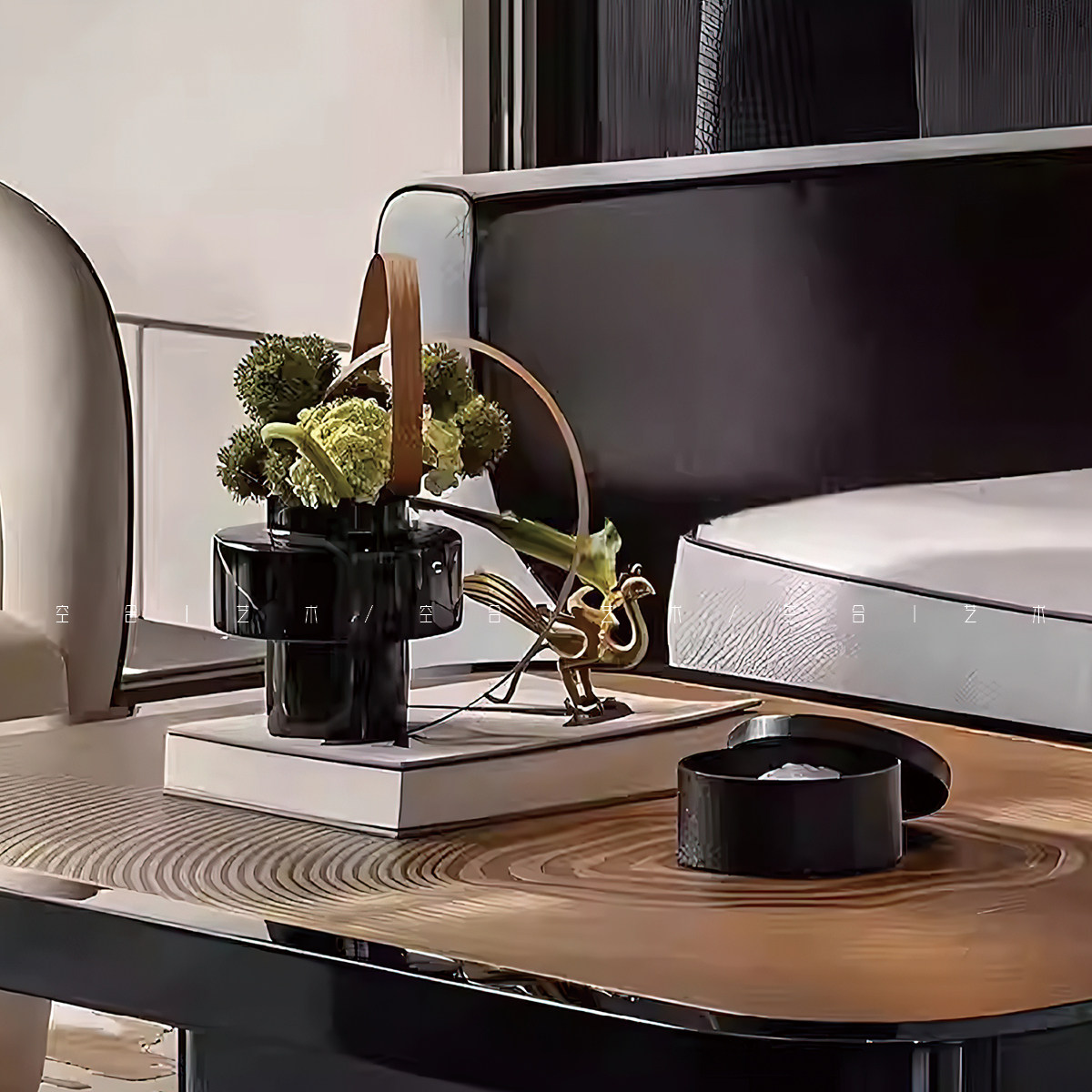 空合 现代轻奢大理石花器果盘组合 样板房客厅洽谈区台面装饰品,家居饰品,装饰摆件,淘宝优惠券,粉丝福利购,淘宝优惠卷