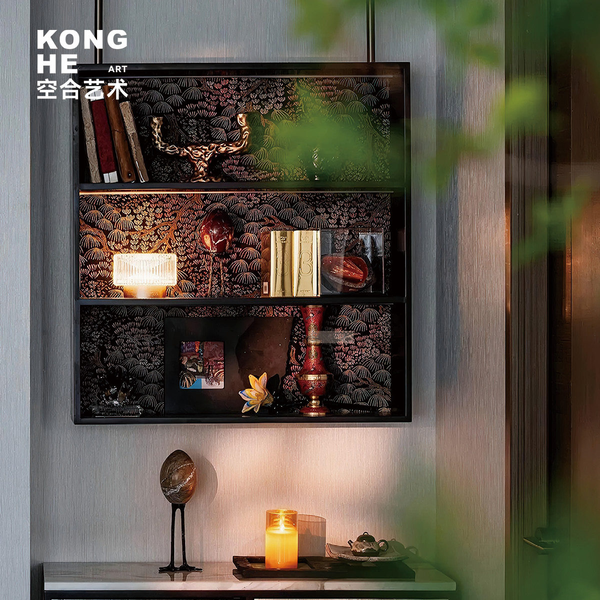 空合 南洋复古风花瓶台灯大理石摆件 客厅书柜样板间玄关装饰画,家居饰品,装饰摆件,淘宝优惠券,粉丝福利购,淘宝优惠卷