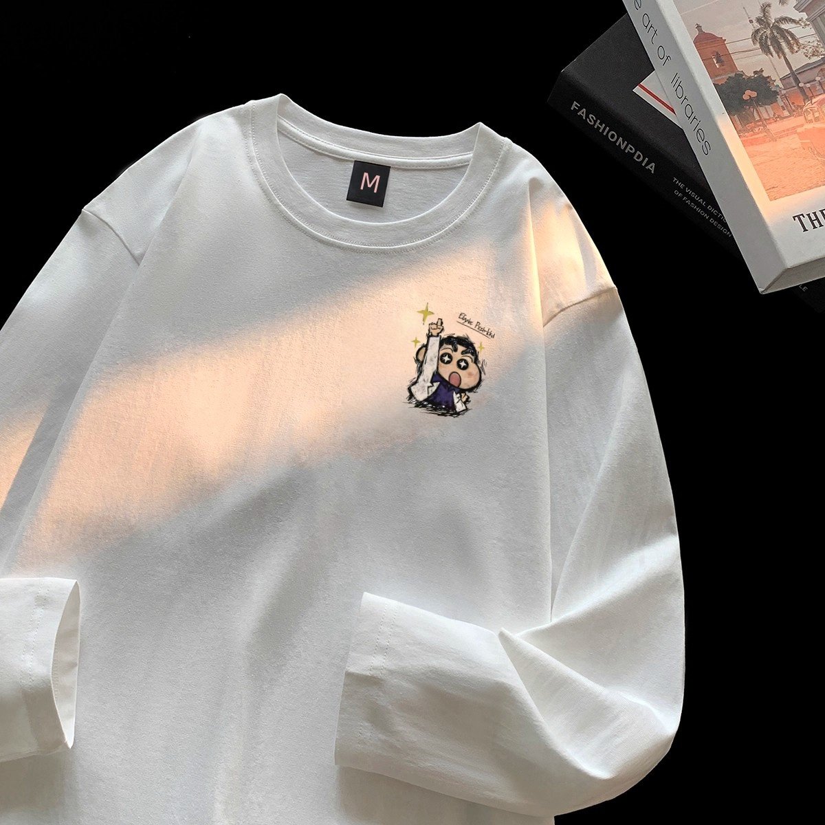 儿童纯棉白色打底衫男童内搭长袖T恤圆领女童保暖秋冬宽松上衣