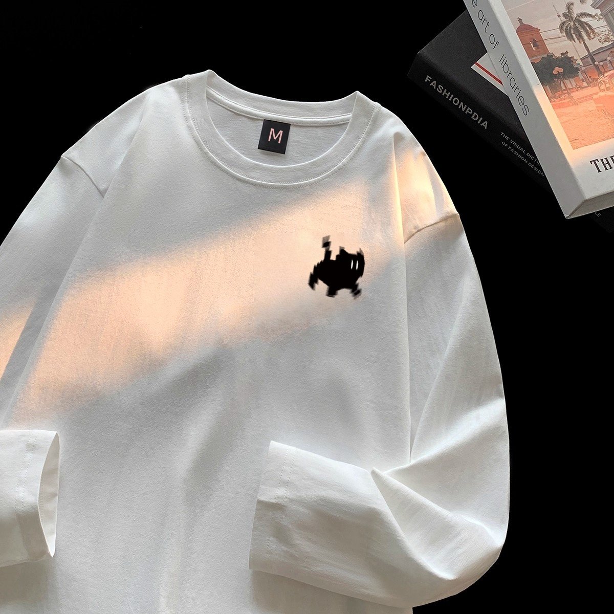 儿童纯棉白色打底衫男童内搭长袖T恤圆领女童保暖秋冬宽松上衣