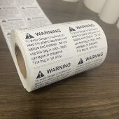 打印WARNING防窒息标签贴纸 亚马逊不干胶英文警示警告语标贴现货