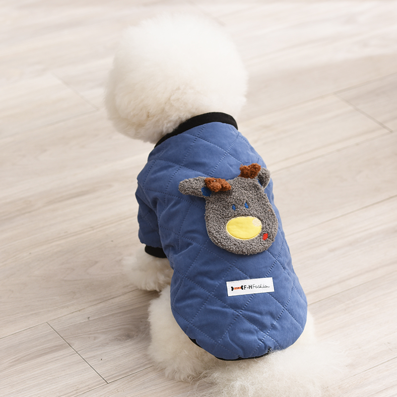 圣诞风狗狗衣服小型犬秋冬装棉衣