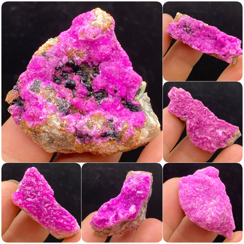 全新钴方解石孔雀石共生原石观赏石矿物晶体标本地质科普教学收藏