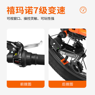 富士达儿童山地自行车7速20寸男童变速赛车中大童小孩子学生单车