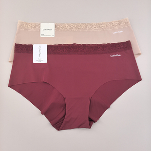 本命年红专柜正品CK女士内裤无痕底裤三角裤包臀蕾丝边D3518现货