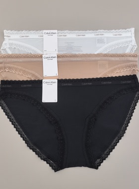 秒发现货CK澳洲Microfiber签名款女士薄款牛奶丝蕾丝边内裤QD3766