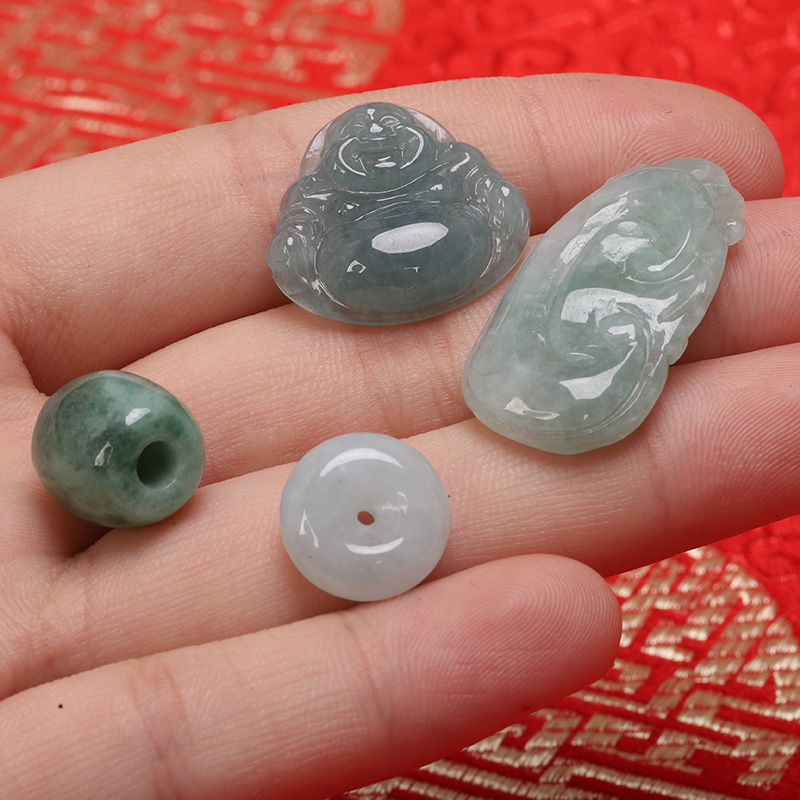 天然A货翡翠百财招财貔貅平安扣红绳转运珠手链项链吊坠配饰挂件