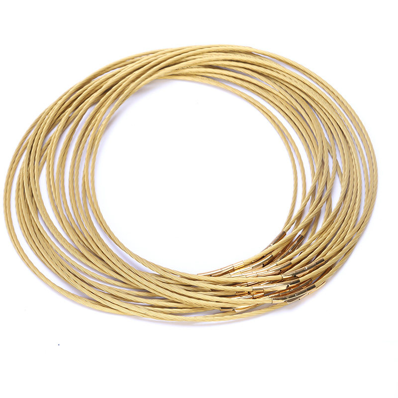 项链绳黄金饰品吊坠绳锁骨挂绳男女玉佩多股钢丝编织项圈绳子珠宝