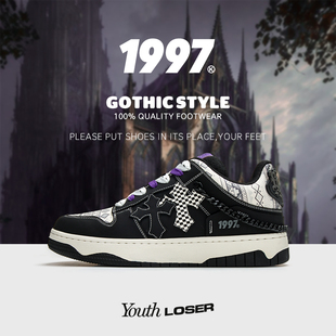 情侣厚底复古休闲运动小众板鞋 2023春季 男 潮鞋 Youthloser哥特风格