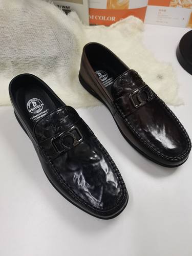 德赛帝伦2025新款真皮男鞋透气男士薄款单鞋商务休闲皮鞋豆豆乐福