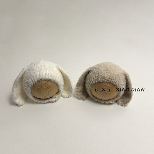 婴儿护耳帽兔耳朵毛绒保暖帽子