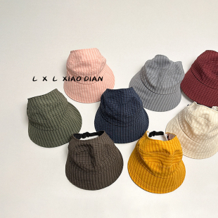 儿童遮阳帽夏季 空顶可扎马尾鸭舌帽男童女宝宝户外防晒太阳帽 薄款