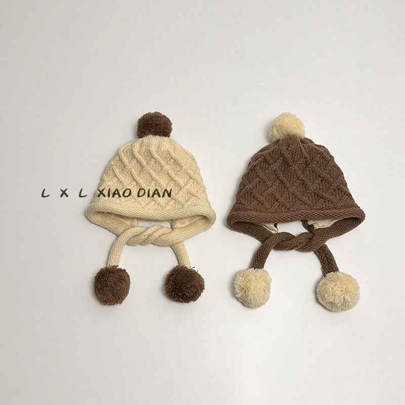 儿童帽子秋冬双层加棉保暖护耳帽