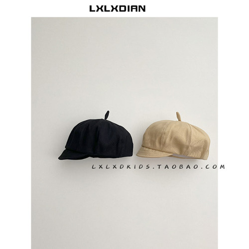 纯色简约宝宝南瓜帽小童贝雷帽